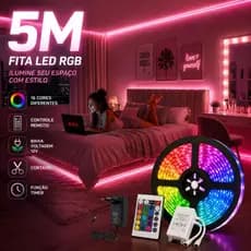 Rgb 3528 Colorful Led Strip 5m + Control + Power Supply 300 Led Home Decoration Store Plaster Ceiling Sanca Showcase