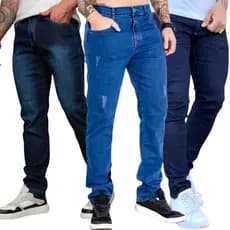 kit com 3 e com 2 Calças Jeans Masculina Skinny Lycra Qualidade Premium C/ Lycra