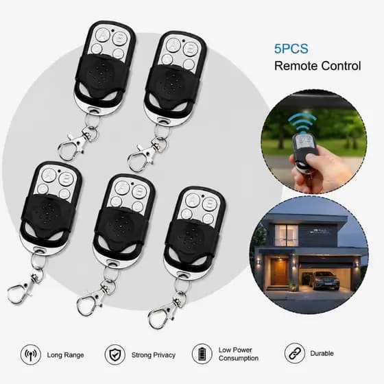 Controle Remoto Universal para Portão Elétrico e Garagem Eletrônico Chaveiro 433MHz 4 Botões