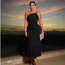 Vestido Midi Feminino Alcinha Ajustável Moda Casual Elegante