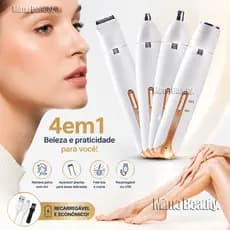 Barbeador Elétrico Feminino 4 em 1: Aparador Íntimo e Corporal com Depilador de Pele