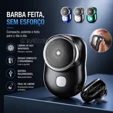 Mini Barbeador Elétrico Portátil Seco E Úmido De Uso Duplo Tipo C Aparador De Barba De Bolso De Carga Rápida