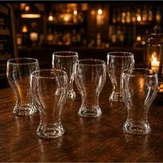 Jogo 6 Copos para Cerveja Chopp Brahma Black 430ml Vidro Resistente Copo Bar Casa Restaurante