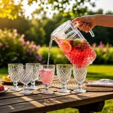 Jogo de Refresco 7 Pçs Jarra 1,5L e 6 Taças 200ml Diamond Lohan
