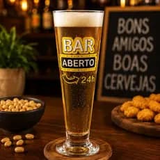Taça Tulipa  Reta pra Chopp com Logo Bar Aberto  350ml