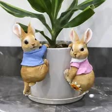 Enfeites de coelho criativos decoração de vaso de flores de entrada
