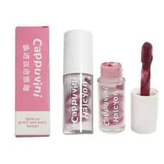 CAPPUVINI cristal transparente duas cores lábio esmalte sonho batom hidratante rosto liso espelho água brilho maquiagem