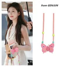 Estilo celebridade Silicone dobrável borboleta telefone volta clipe cordão crossbody cinta Diagonal caso do telefone cro