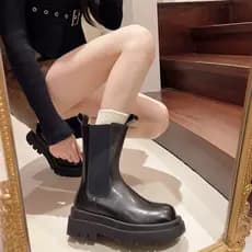 Martin botas femininas botas curtas clássicas botas femininas couro genuíno sola grossa outono inverno botas de cano méd