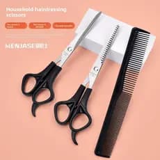 Tesoura de barbeiro cabelo quebrado tesoura de cabeleireiro corte plano dentes tesoura desbaste franja ferramenta útil c