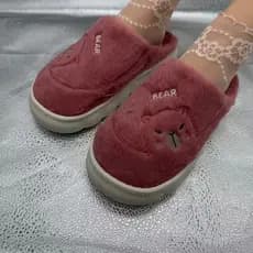 Chinelos de algodão feminino inverno novo estilo forro de lã quente interior uso doméstico sola grossa antiderrapante Ba