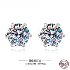 （XIBU）Brincos Moissanite Prata 925 Feminino Encaixe Seis Garras Design Minimalista Com Certificado