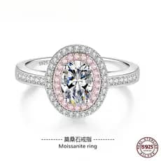 （XIBU）Anel Princesa Prata 925 Moissanite 1ct Flor Braço Torcido Feminino Com Certificado