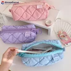 DREAMFOREST ins Estojo Minimalista De Cor Sólida Bolsa Organizadora De Papelaria De Grande Capacidade De Cosméticos Arma