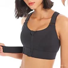 Top Alta Sustentação/ Soutien Esportivos / Top Alto Impacto/ Sutiã Top academia；Crop Top Yoga Colete Frontal Com Zíper P