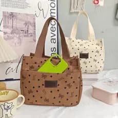 Bolsa De Almoço GSWLTT , Veludo De Grande Capacidade Armazenamento Espessada À Prova D'água Com Laço