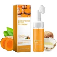 Limpador facial de cúrcuma, espuma de limpeza, mousse esfoliante, cuidado facial de limpeza profunda e hidratação, unifo