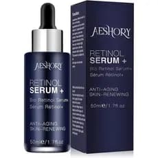 Sérum de Retinol AESHORY 50ml, adequado para rosto/pescoço/olhos, alta concentração contendo 5% de retinol, 30% de vitam