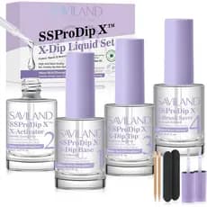 Conjunto Líquido Savilan para Imersão de Pó SSProDip X ™   Base coat e top coat/proteção para pincéis/ferramentas de man