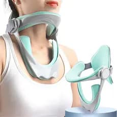 Coleira cervical ajustável, dispositivo de tração cervical para dores no pescoço, protetor e corretor de postura para co