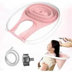 Bacia Dobrável para Lavar Cabelo, Bacia Portátil para Shampoo, Pia Móvel para Lavar Cabelo com Mangueira de Drenagem par