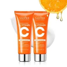 5X Vitamin C Face Cleanser 100g(2 Bottle),SADOER Facial cleanser Niacinamide & Hyaluronic Acid, Gentle Pore Refining Dai