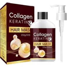 Tratamento Capilar com Colágeno, Reparação Profunda para Cabelos Secos e Danificados, Ajuda a Prevenir Pontas Duplas e Q