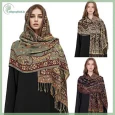 STHB Luxuoso Cachecol de Cashmere de Inverno para Mulheres, Cachecol Quente de Outono com Design Estampado, Cachecol Fem