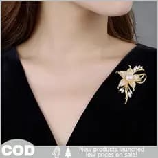 Requintado Flor Pérola Broche Moda Metal Lapela Pinos Para Mulheres Meninas Versátil Brilhante Corsage Acessórios De Rou