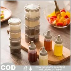 1 Conjunto De Garrafa De Especiarias Com Tampa Portátil Mini Molho Tempero Caixa Dispensador Sal Jar Salada Espremer