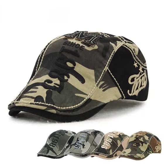 Boina Militar de Algodão Camuflada, Chapéu de Sol, Boné, Bonés Masculinos, Bonés Planos, Bonés para Homens