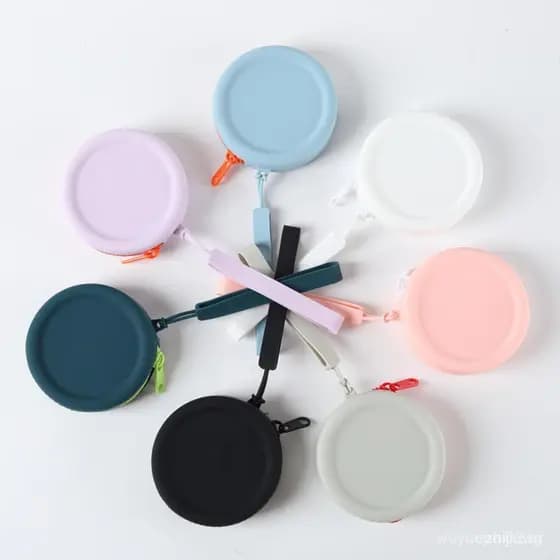 Mini Porta-Moedas, Bolsa de Silicone Impermeável para Compras e Viagens, Pequeno Estojo com Zíper para Fones de Ouvido