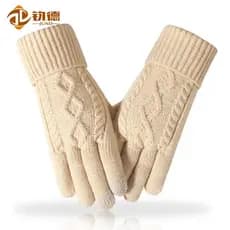 Estilo luvas de tela sensível ao toque adulto senhoras luvas de malha velo Extra grosso à prova de frio ciclismo luvas q