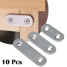 [LLMA] 10 Peças De Aço Inoxidável Para Reparo Reto , Fixação Plana E Reta , Suportes Retos