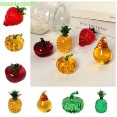 SOMEDAYZL0M Decorações de frutas artificiais, artesanato em vidro, abóbora, morango, decorações B4HX