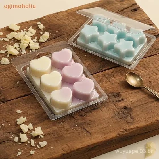 [GMH] Moldes De Derretimento De Cera Com 6/4 Cavidades Transparentes Conjunto De 10 Unidades Essenciais Para Fazer Velas