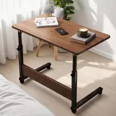 Height-Adjustable Mobile Computer Desk, Ideal for Student Apartments and Bedside Use (60 x 40 cm) 4 kg