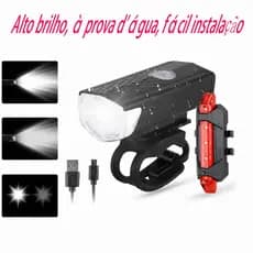 Conjunto de luzes para bicicleta recarregáveis por USB – à prova d’água