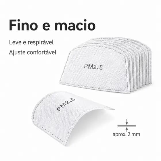 Conjunto de filtros PM2.5 específicos para máscaras de proteção, com 10 unidades, proteção de segurança
