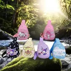 Cupuka 1 Peça Hello Kitty Sacos De Peito Kawaii Sanrio Bolsa De Ombro Infantil Mensageiro Mochila De Armazenamento De Vi