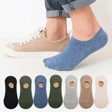 5 Par/lote Meias dos homens antiderrapante Silicone Invisível Algodão Sock Malha Respirável Confortável Verão Fino