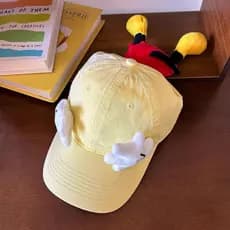 Chapéu de beisebol bonito dos desenhos animados Mickey Butt feminino grande orelha Design Spoof boné
