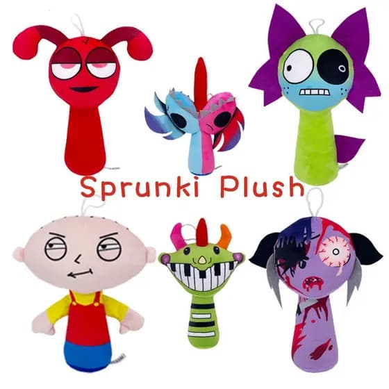Novo Sprunki Brinquedo De Pelúcia Boneca Jogo Dos Desenhos Animados Travesseiro Crianças Presentes Aniversário Bonecas R