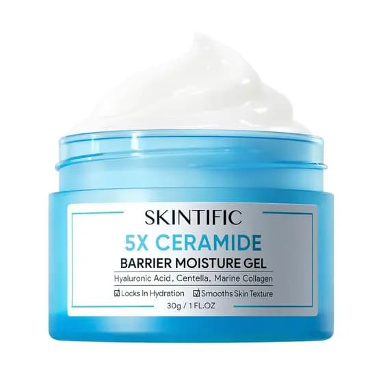 5X Ceramides Moisture Barrier Cream, Hydrating Skin Barrier Repair Face Moisturizer for All Skin Types with Hyaluronic A