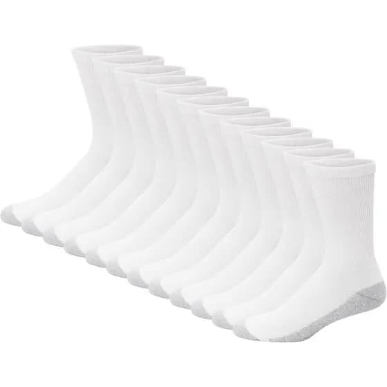 HanesMen'sDoubleToughSocks,CrewandAnkleMoisturingWickingSocks,&,Multi-Packs