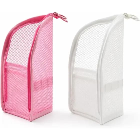 2Packable Standing Toiletry Bag，Portable and lightweight travel toiletry bag，EVA Mesh storage bag，Travel Zipper Makeup B