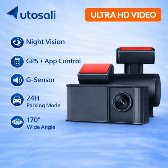 Autosali V9 Câmera Veicular Frontal 2K | GPS + Wi-Fi App | Visão Noturna | G-Sensor | Modo Estacionamento