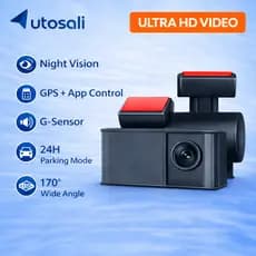 Autosali V9 Câmera Veicular Frontal 2K | GPS + Wi-Fi App | Visão Noturna | G-Sensor | Modo Estacionamento