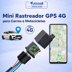Autosali GT09 Rastreador GPS 4G Mini para Carro Moto | Tempo Real via App | Cerca Eletrônica | ACC | IP65