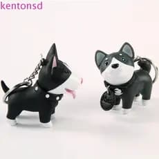 Chaveiro de Cachorro Kington Brinquedo Fofo Figura de Bulldog em Vinil Material PVC Exquisito Pintado à Mão TXTF